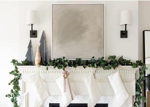 Modern Christmas Mantel Decor With Neutral Colors