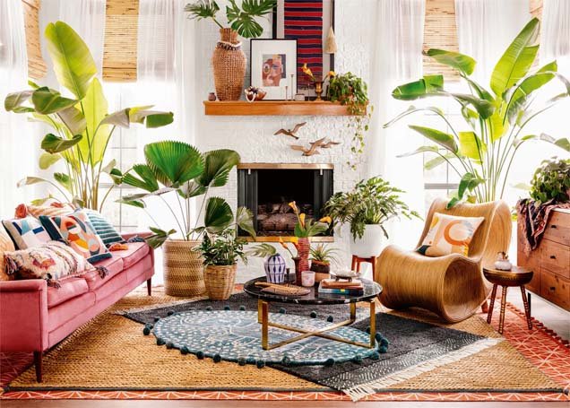 Bohemian interior design style living room